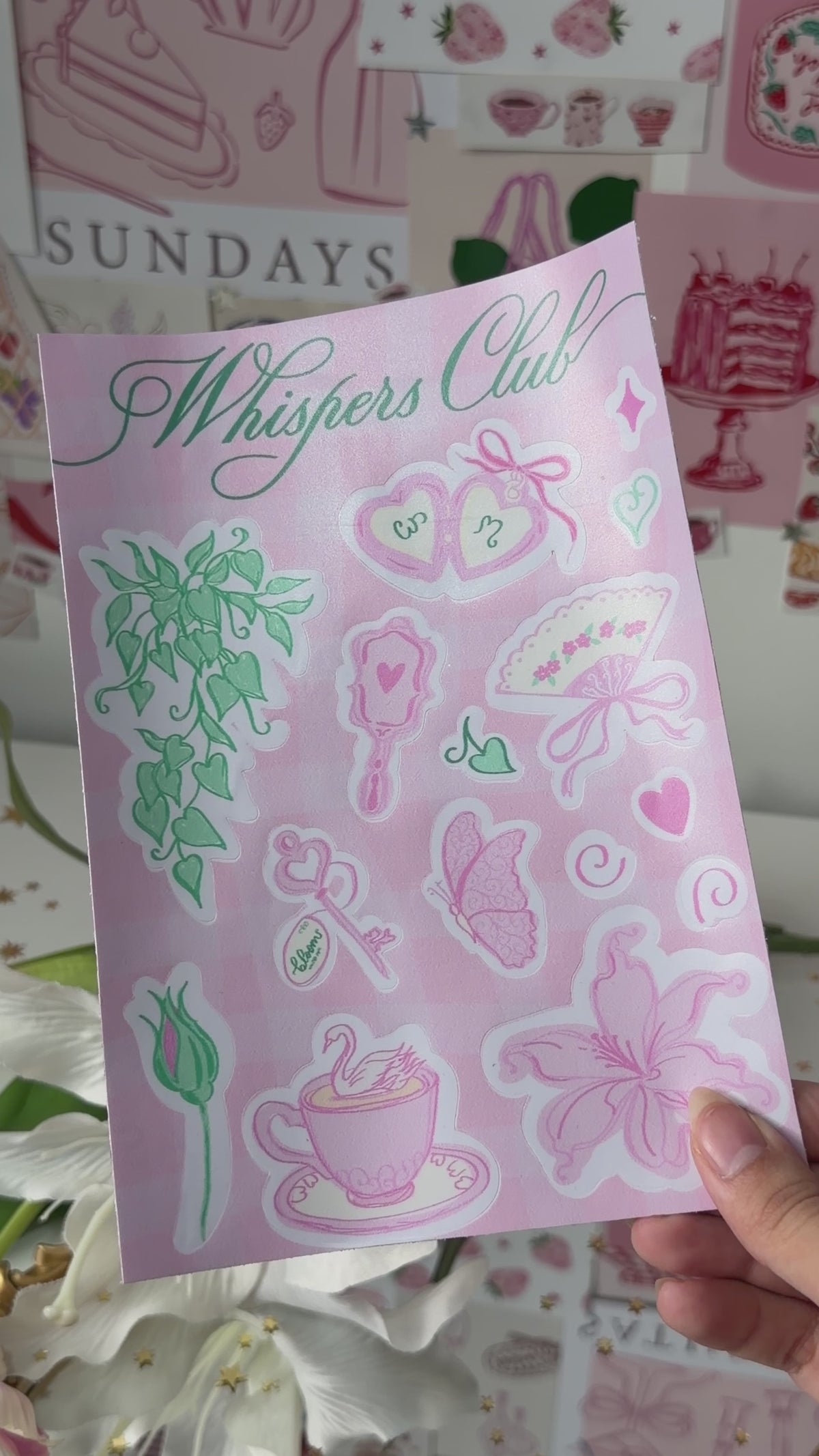 Whisper Club August sticker sheet