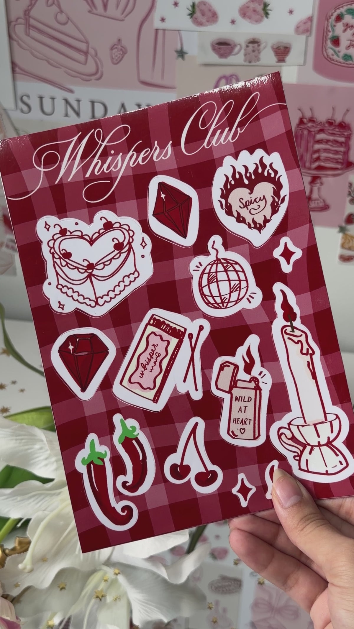 Whispers Club May sticker sheet