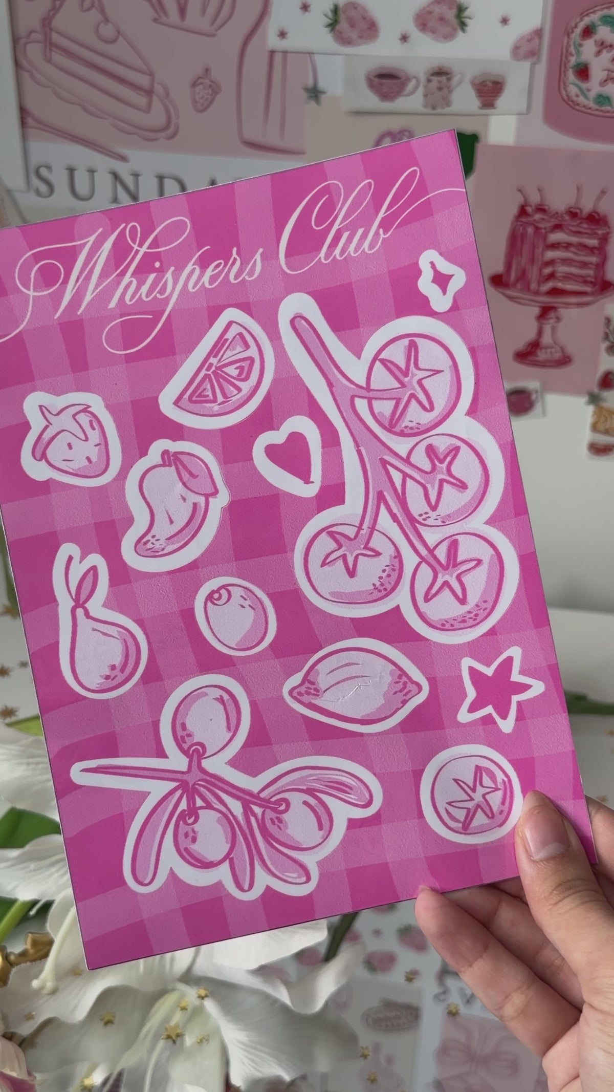 Whisper Club April sticker sheet